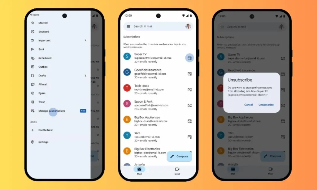 Gmail busca poner orden en las bandejas de entrada con su función "Administrar suscripciones"